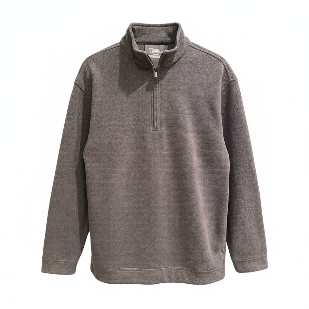 PGA TOUR Quarter Zip Gray Textured Fleece Pullover‎ XL Golf Layering Athleisure